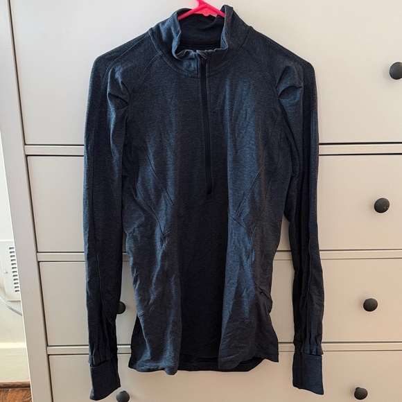 lululemon athletica Tops - lululemon athletica Heathered Blue/Black Half-Zip Pullover
